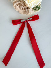 Load image into Gallery viewer, Classic Satin Bow With Clip "Red"
