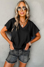 Load image into Gallery viewer, Crinkled V Neck Tee
