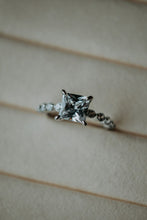 Load image into Gallery viewer, Tory Princess Cut Silver Ring
