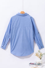 Load image into Gallery viewer, Striped Pocketed Tunic Button Up Shirt
