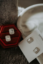 Load image into Gallery viewer, Foolish Heart Emerald Cut Cubic Zirconia Stud Earrings
