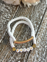 Load image into Gallery viewer, Heishi Bracelet Set "Faith" White

