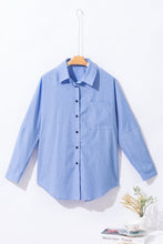 Load image into Gallery viewer, Striped Pocketed Tunic Button Up Shirt
