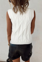 Load image into Gallery viewer, White Pearl High Neck Sleeveless Sweater
