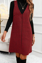 Load image into Gallery viewer, Red Houndstooth Sleeveless Mini Dress
