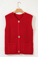 Load image into Gallery viewer, Knit Side Pockets Sweater Vest

