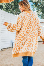 Load image into Gallery viewer, Fuzzy Knit Leopard Print Open Front Tunic Cardigan

