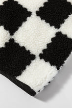 Load image into Gallery viewer, Black Checkered Sherpa Vest
