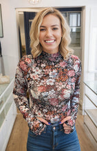 Load image into Gallery viewer, Floral Mesh Thumbhole Top
