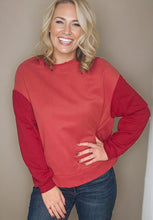 Load image into Gallery viewer, Colorblock Sleeve Drop Shoulder Sweatshirt
