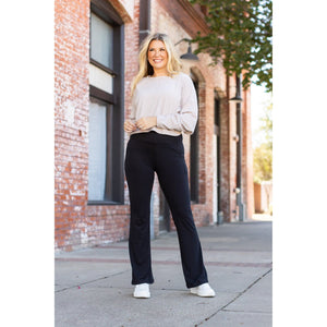 Ready to Ship | The Vanessa - 30” - Black Bootcut Leggings R2