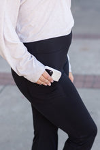 Load image into Gallery viewer, PreOrder | The Madison - Black Straight Leg Leggings with Pockets
