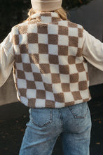 Load image into Gallery viewer, Khaki Checkered Sherpa Vest
