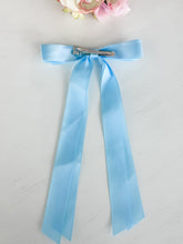 Load image into Gallery viewer, Classic Satin Bow With Clip "Blue"
