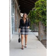 Load image into Gallery viewer, Ready to Ship  | The Amelia - Black And White Plaid Jogger Skirt
