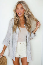 Load image into Gallery viewer, Striped Pocketed Tunic Button Up Shirt
