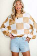 Load image into Gallery viewer, Checkered Oversized Sweater
