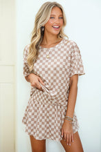 Load image into Gallery viewer, Tan Checkered Skort Set
