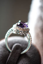 Load image into Gallery viewer, Leah Amethyst Oval Cut Sterling Silver Ring
