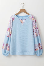 Load image into Gallery viewer, Floral Patchwork Balloon Sleeve Top
