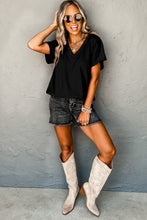 Load image into Gallery viewer, Crinkled V Neck Tee
