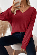 Load image into Gallery viewer, Racing Red Back Bow Ribbed Top

