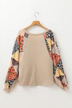 Load image into Gallery viewer, Leopard Patchwork Sleeve Top
