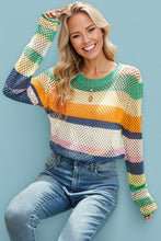 Load image into Gallery viewer, Colorblock Striped Knitted Top
