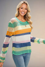 Load image into Gallery viewer, Colorblock Striped Knitted Top
