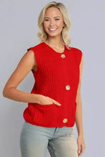 Load image into Gallery viewer, Knit Side Pockets Sweater Vest

