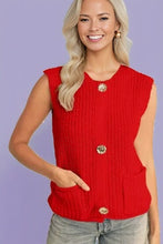 Load image into Gallery viewer, Knit Side Pockets Sweater Vest
