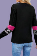 Load image into Gallery viewer, Rose &amp; Leopard Crew Neck Top
