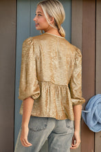 Load image into Gallery viewer, Gold Bowtie Blouse
