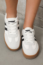 Load image into Gallery viewer, White Striped Lace Up Sneakers
