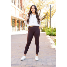 Load image into Gallery viewer, PreOrder  | The Belle - Brown FLEECE Full Length Leggings with Pockets*
