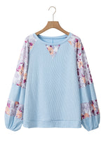 Load image into Gallery viewer, Floral Patchwork Balloon Sleeve Top
