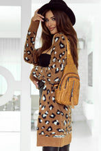 Load image into Gallery viewer, Brown Leopard Print Fur Cardigan
