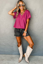 Load image into Gallery viewer, Crinkled V Neck Tee
