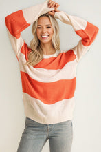 Load image into Gallery viewer, Colorblock V Neck Sweater
