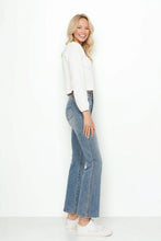 Load image into Gallery viewer, Plus Size Tummy Control  Embroidered Bootcut Jeans
