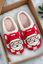 Load image into Gallery viewer, Festive and cozy slip on Santa slippers for Christmas morning.
