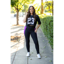 Load image into Gallery viewer, Ready to Ship | The Presley - Purple Panel Full Length Leggings
