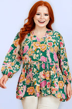 Load image into Gallery viewer, Floral Babydoll long sleeve blouse
