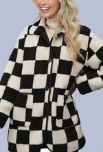 Load image into Gallery viewer, Checkered Buttoned Fleece Jacket
