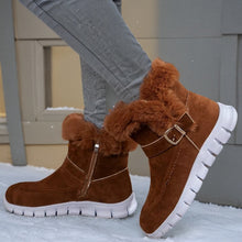Load image into Gallery viewer, Furry Trim Buckle Boots
