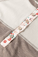 Load image into Gallery viewer, Boho Floral Bell Sleeve Henley Top
