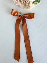Load image into Gallery viewer, Classic Satin Bow With Clip "Rust"
