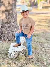 Load image into Gallery viewer, Cowboy In Training | Tan Short Sleeve Kid&#39;s Western Graphic Tee
