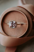 Load image into Gallery viewer, Fiel Pink Gem Cushion Cut Rose Gold Ring
