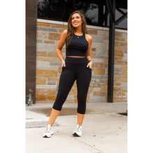Load image into Gallery viewer, Ready to Ship | Black CAPRI with POCKETS  - Luxe Leggings by Julia Rose®

